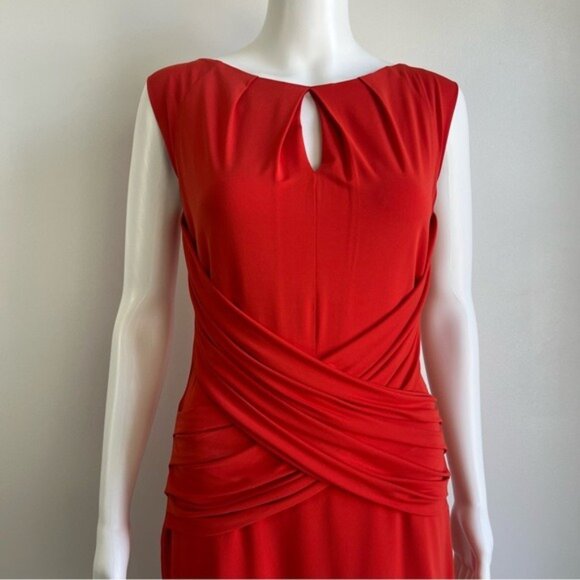 D. Exterior Ruched Wrap Knee Length Dress - 6 - Picture 2 of 7